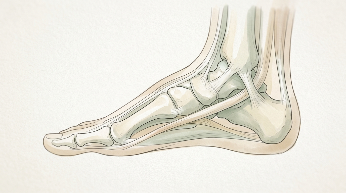 Fodbuer og plantar fascia under belastning